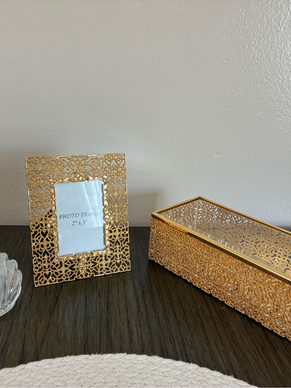 Gold Filigree Photo Frame and Decorative Box Set